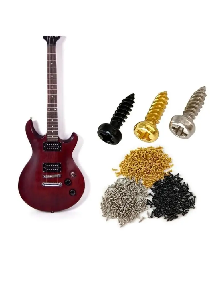 

100Pcs Electric Guitar Pickguard Screws Scratch Plate Mounting Screws Guitar Tuners Screw Guitar Tuning Pegs Screws Set