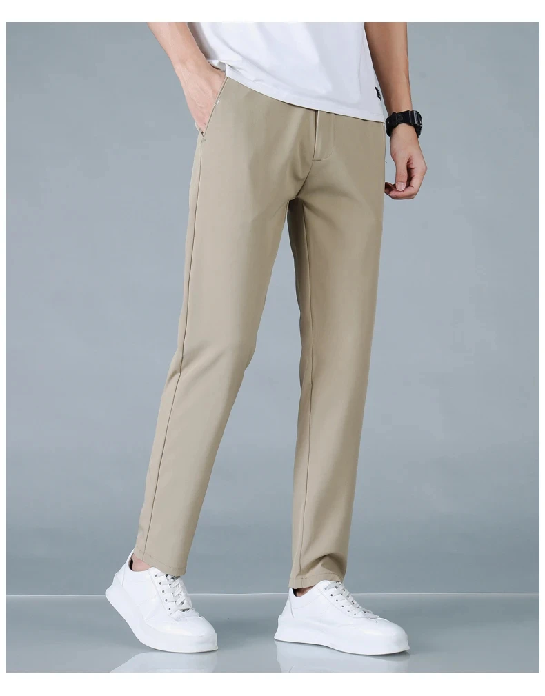 Herren Freizeithosen Korea Mode Sommer Slim Fit Hosen Hochwertige Elastische Taille Gerade Golf Sporthosen Herrenbekleidung – Detail 15