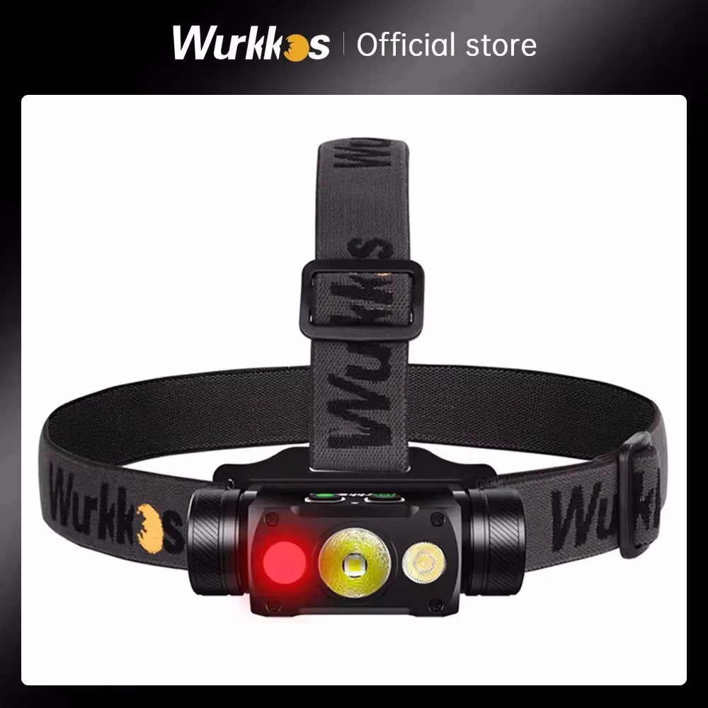 Wurkkos HD50 Headlamp 2A Rechargeable 21700 Headlight 4000lm XHP50.3 HI+LH351D+660nm Red Light Toollamp Magnetic Tail Camp Light