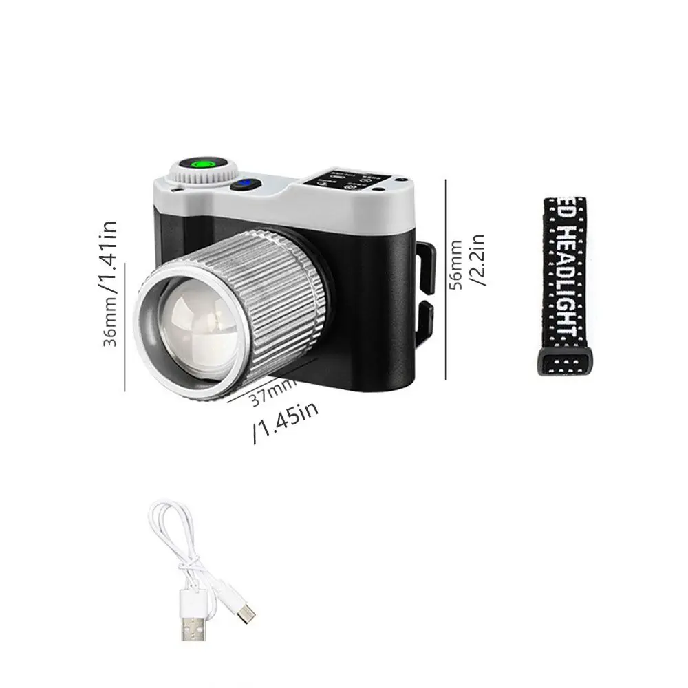 Type -C Rechargeable LED Induction Headlamp Emergency High Powerful Fishing Headlight Adjustable Mode Waterproof