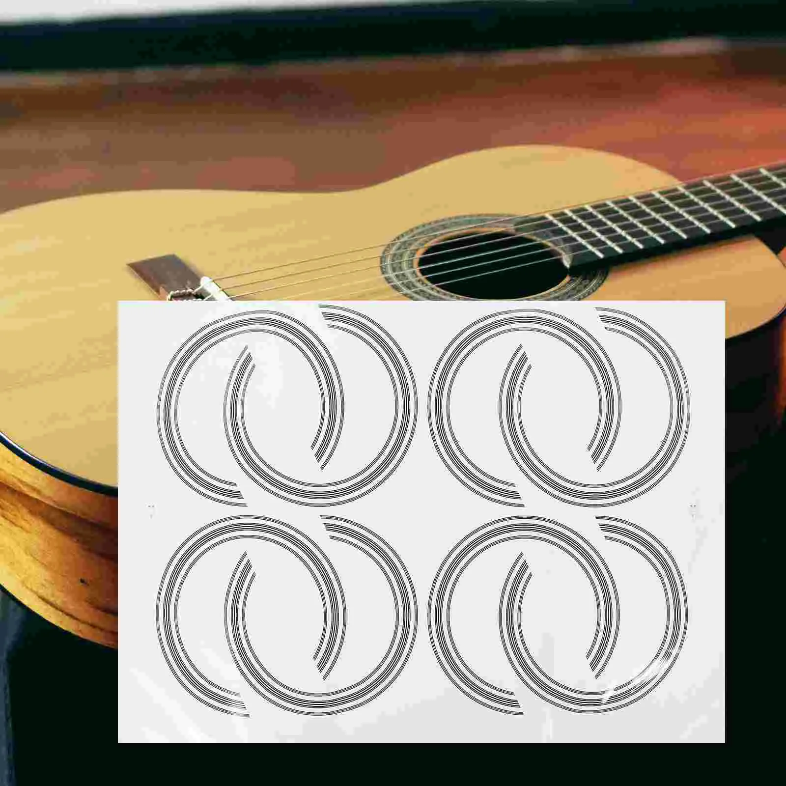 8 Pcs Guitar Soundhole Stickers for Acoustic Mosaic Decorations Paper Decal Decals