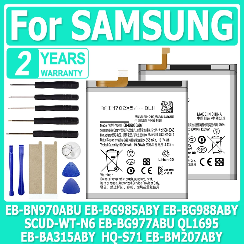 XDOU Battery For Samsung Galaxy Note 10 NoteX S10 A01 A10S M11 5G S20 S20+ Ultra A31 J1 J6 Edition M30s SM-M3070 SM-A2070 + Tool
