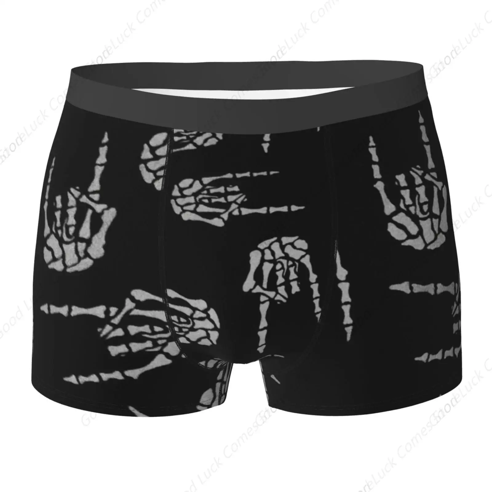 Heavy Metal Skull Rock Hand Comfortable And Breathable Men'S Multi-Faceted Flat Angle Underwear Small