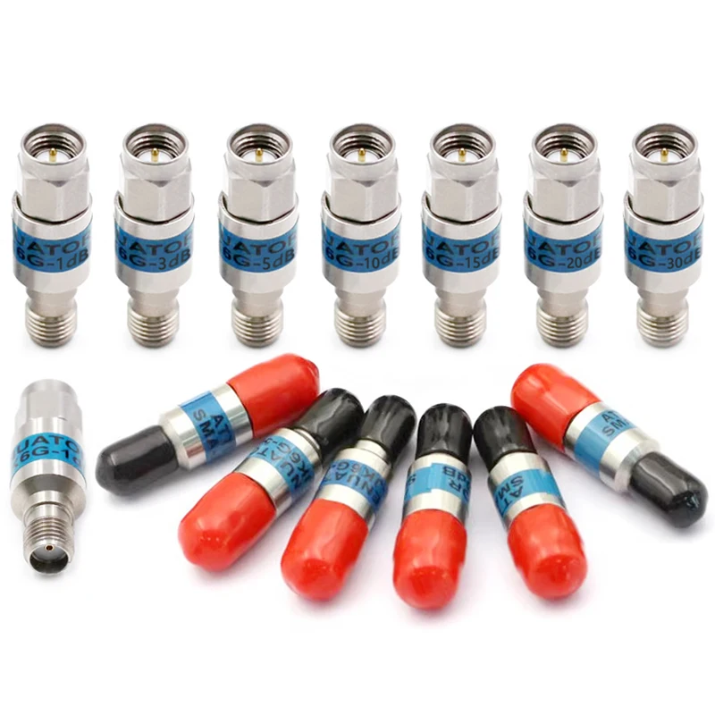 1PCS SMA Attenuators 2W DC-6GHz SMA Male to Female RF Coaxial Fixed Attenuator 1/3/5/6/8/10/15/20/30dBi 50ohm SMA Connectors