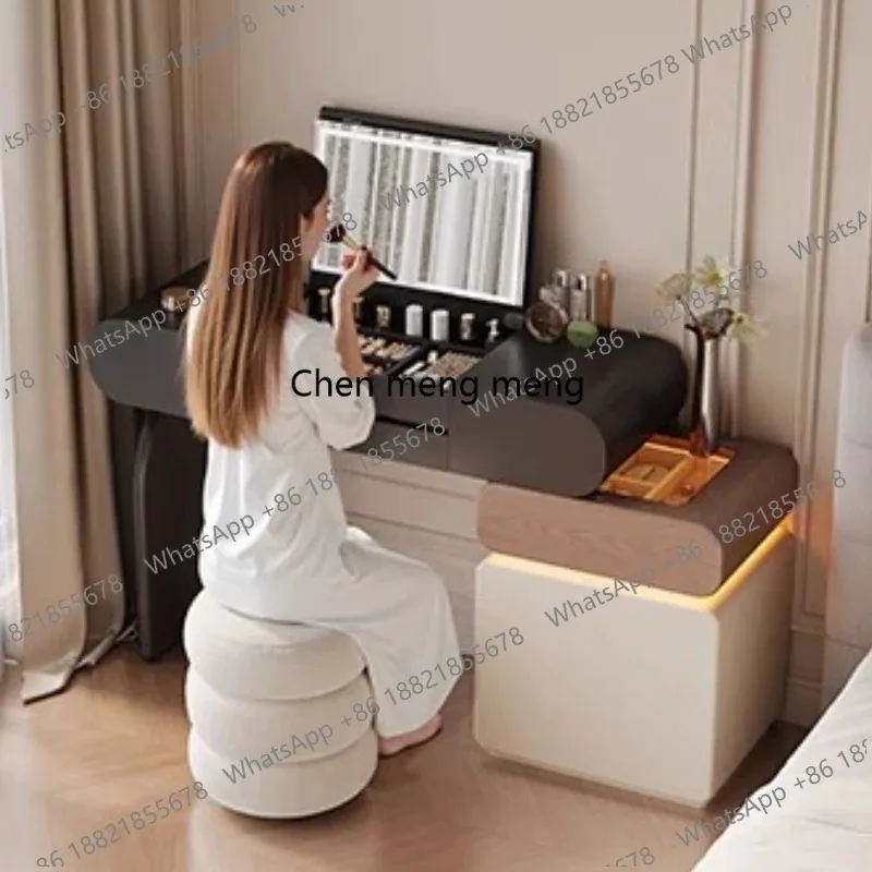 

E136 Natural Adjustable Dressing Table Makeup Ladies Mirror Wooden Dressing Table Drawers Comfortable Penteadeira Home Accessori