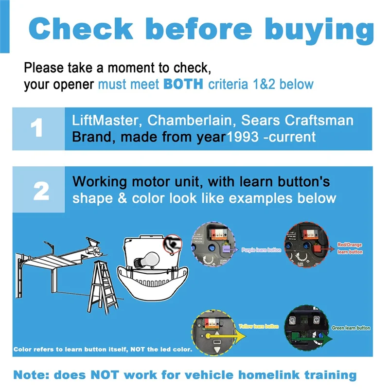 

【2025 NEWLY】Garage Door Opener Remote For Liftmaster Chamberlain Craftsman 893LM 893Max 891LM 971LM 973LM 371LM Garage Door Open