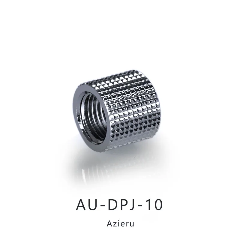 Accesorio extensor de refrigeración por agua para PC de 10mm, paso hembra a hembra G1/4 pulgadas, patrón de diamante negro/plateado, AU-DPJ-10