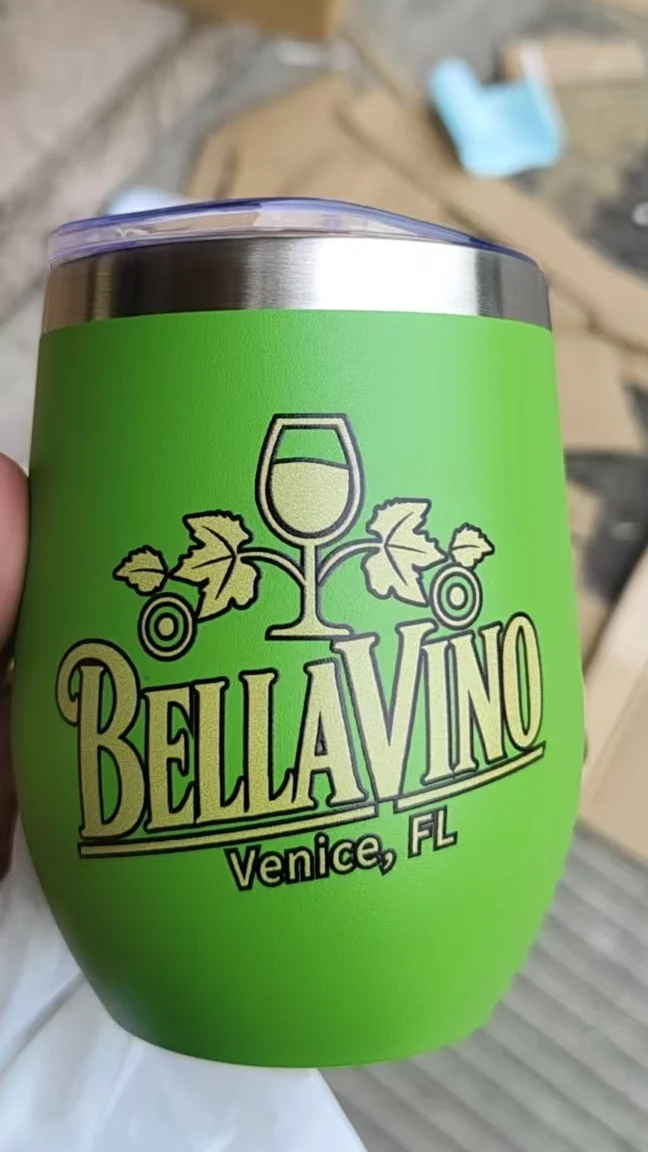 50pcs Custom 12oz double wall stainless steel wine tumbler insulated vacuum egg shape wine tumbler with sliding lids - Image 6