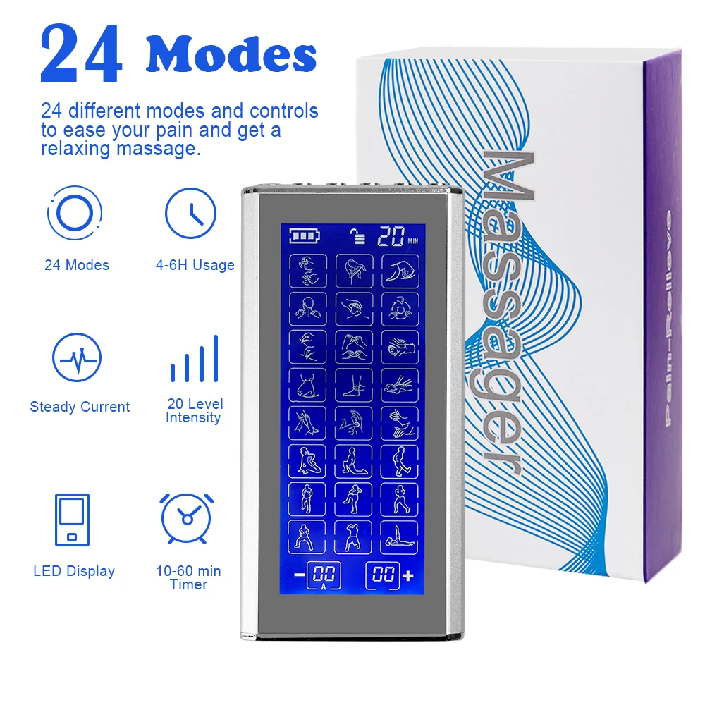 

24 Modes Physiotherapy Electric Low-Frequency Full Body Therapy Massage Machine Acupuncture Neck Back Pain Relieve Health Care