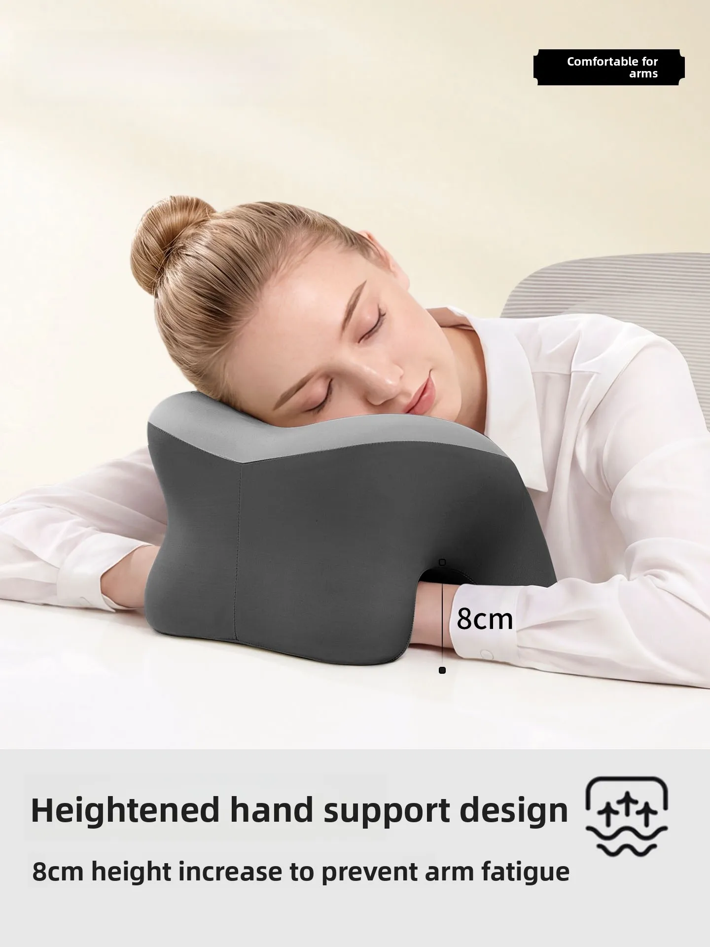 Office Nap Pillow Neck Support Pillow Memory Foam Unique Shape Pure Color Texture for Universal Use Office Nap Time Essential...