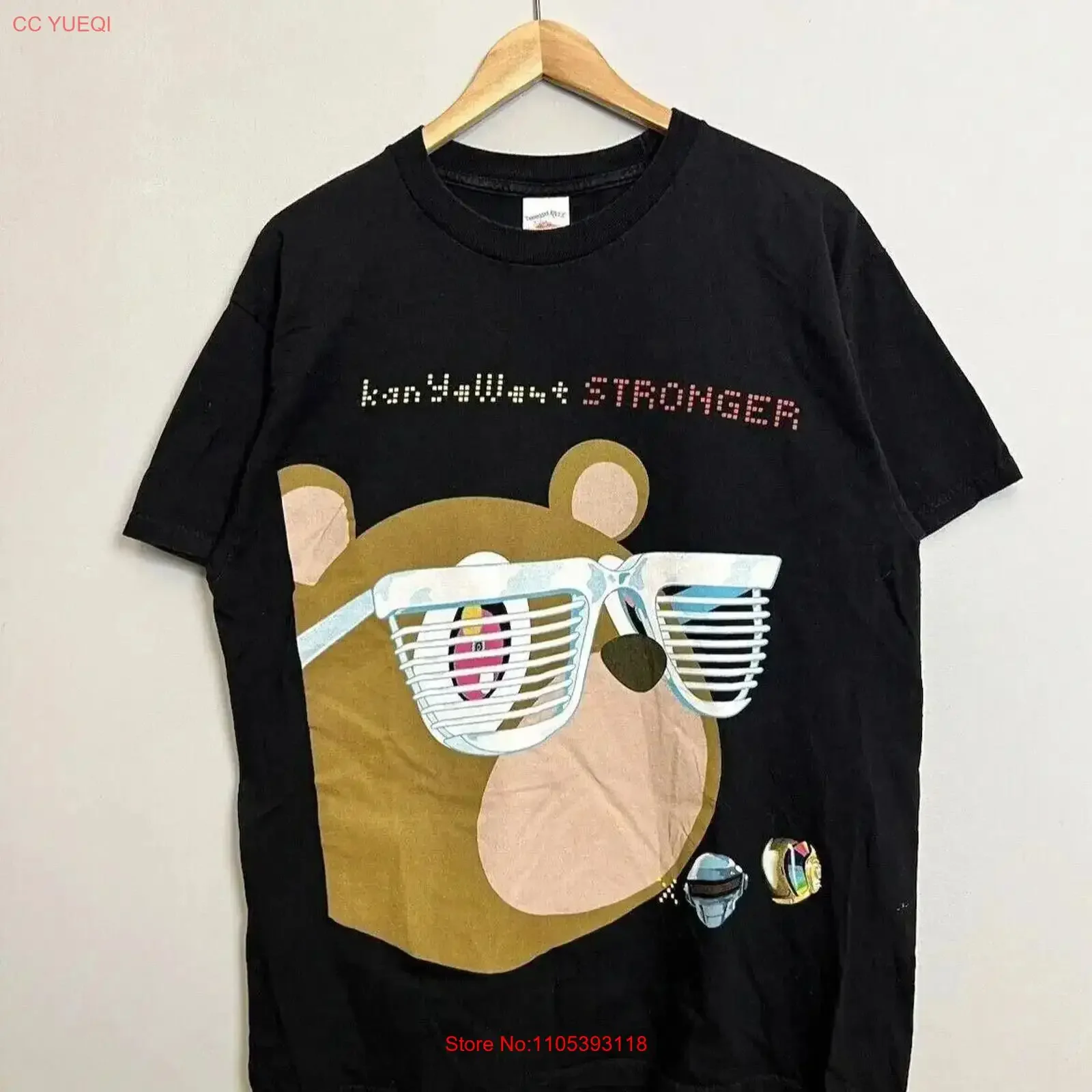 Kanye Daft Punk Stronger graphic short sleeve shirt unisex men women KV22450 vintage Washed Stylish Comfortable Casual