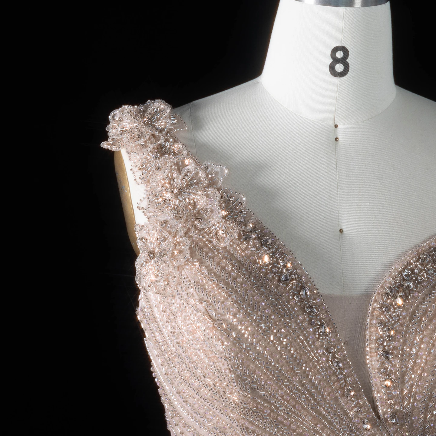 Sharon Said Abendkleid Glamouröses Grünes Tüllkleid mit Perlen und Quasten, Sweetheart-Ausschnitt, Luxuriöses Dubai-Formelles Hochzeits- und Partykleid SS103 Maßanfertigung – Detail 38