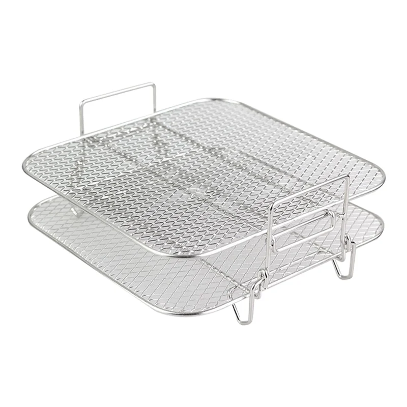 2-lagiges Luft fritte use Rack stapelbares Gitter Grill regal Edelstahl für 1, 5-2, 5 qt Luft fritte use Küchen ofen Dampf garer