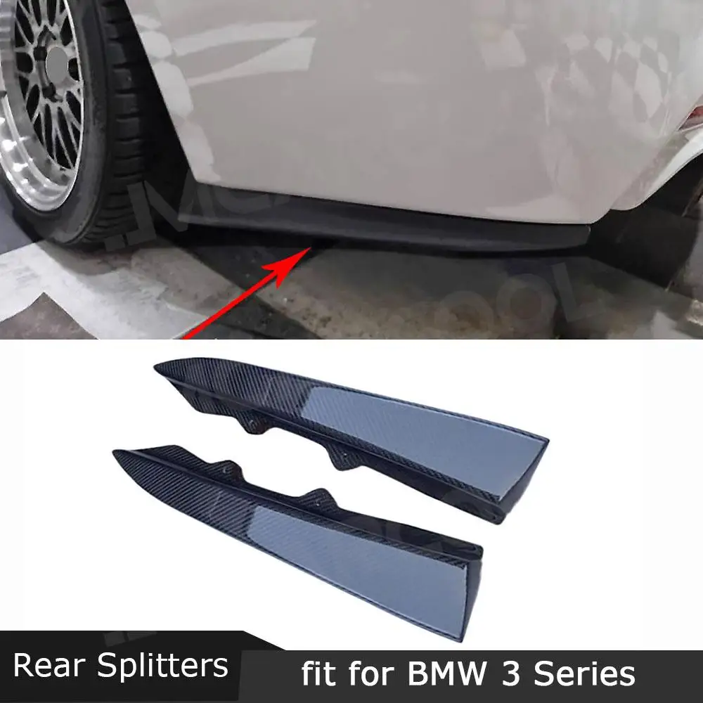 For BMW 3 Series F30 M Tech Sport 2012-2017 Car Rear Bumper Lip Splitter Spoiler Carbon Fiber Rear Lip Anti-collision Cover FRP