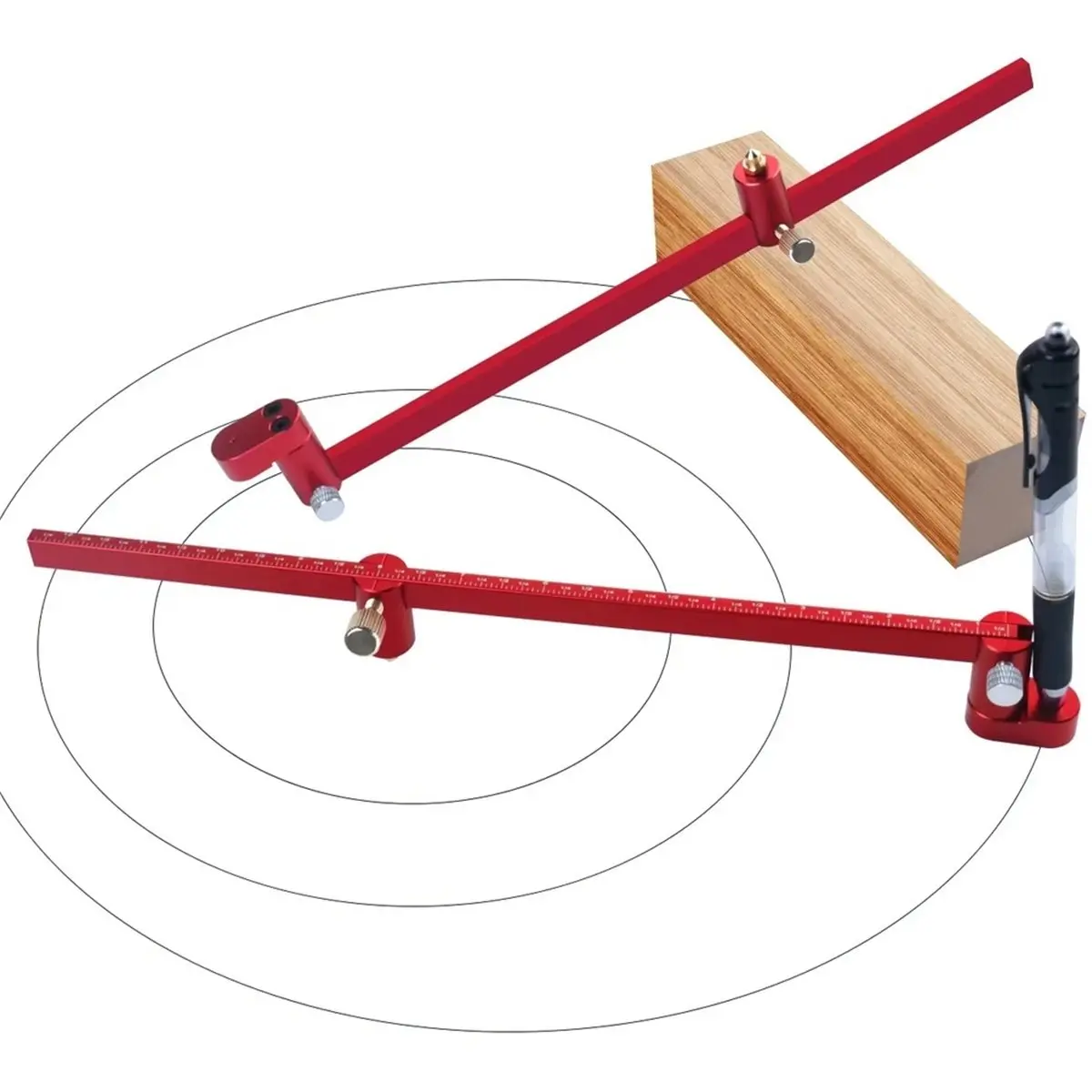 300mm Woodworking Scribing Gauge, Inch, Lengthening Aluminum Alloy Scribing Circle Ruler, Woodworking Compass