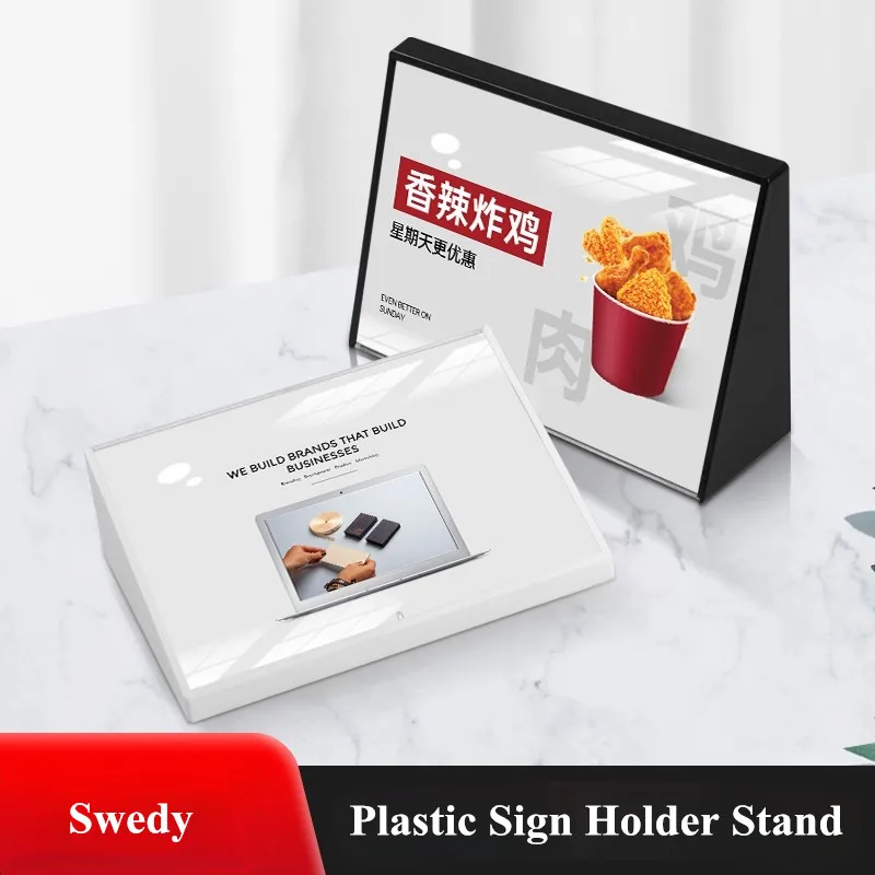 

105x74mm Slant Back Clear Table Top Acrylic Plastic Sign Holder Display Stand Supermarket Price Label Card Holder Tags