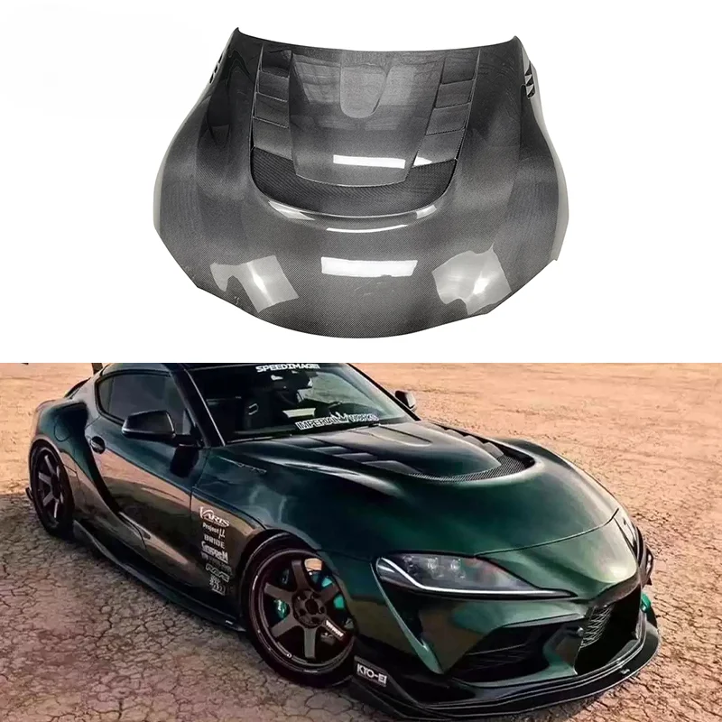 For  Supra GR MK5 A90 A91 Carbon Fiber VRS Style Front Bumper Car Hood Engine Valve Cover Hood Door