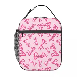 Custom Pink Barbies Doll Pattern Lunch Bag Thermal Cooler Insulated Lunch Box per lavoro ufficio Picnic Food Tote Bags portatili