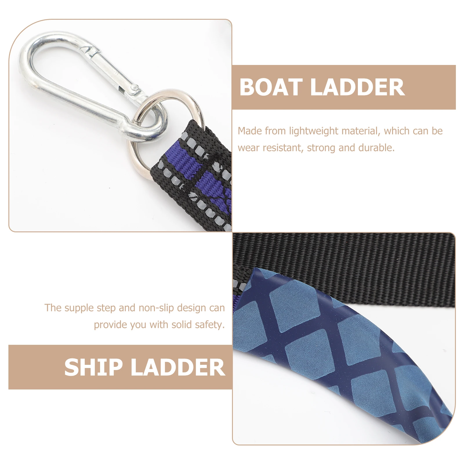 

Foldable Boat Portable Rope Ladder Wear-Resistant Strong Durable Non-Slip Ladder For Kayak Ship Sports