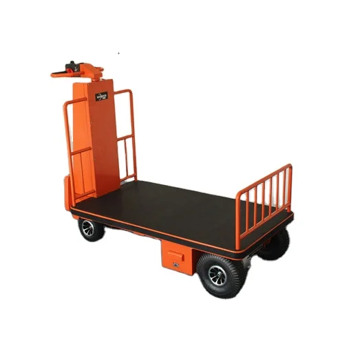 

Wholesale Outdoor Motorized Platform Carts Logistics Heavy Duty Electric Flat Car Stand Driving Type Electric Trolley