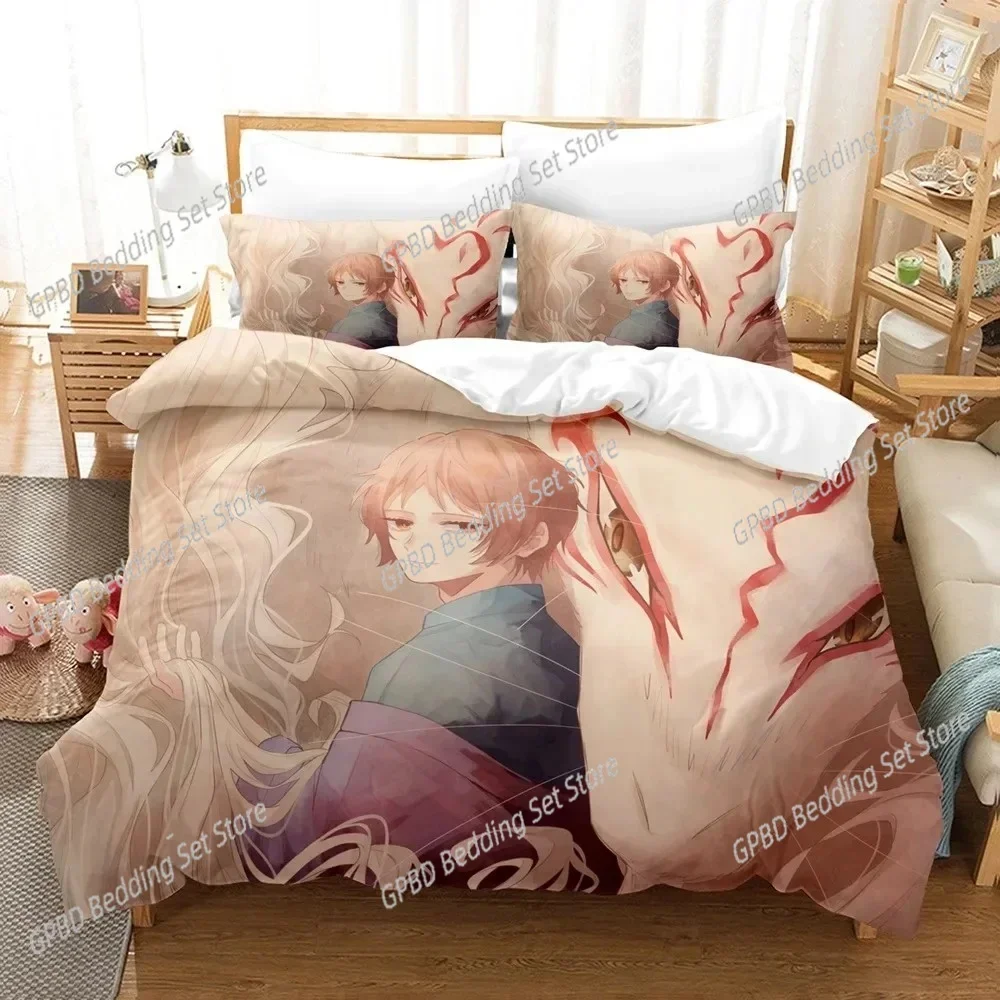 Natsume's Book of Friends Anime Comfortable Duvet Quilt Cover Pillowcase Bedding Set Children Bedroom Decoration Home Textile
