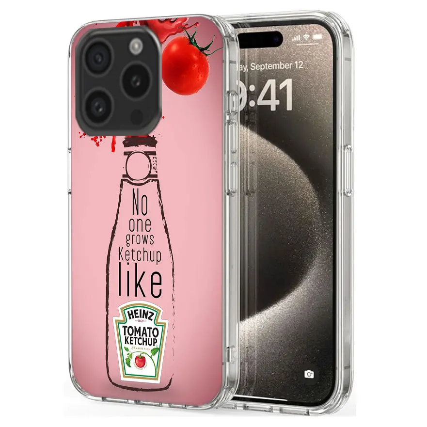 Cute Ins Heinz Tomato Ketchup Mustard Clear Phone Case For Apple iPhone 12 13 Mini 11 14 15 16 Pro Max Cover XS MAX XR Soft