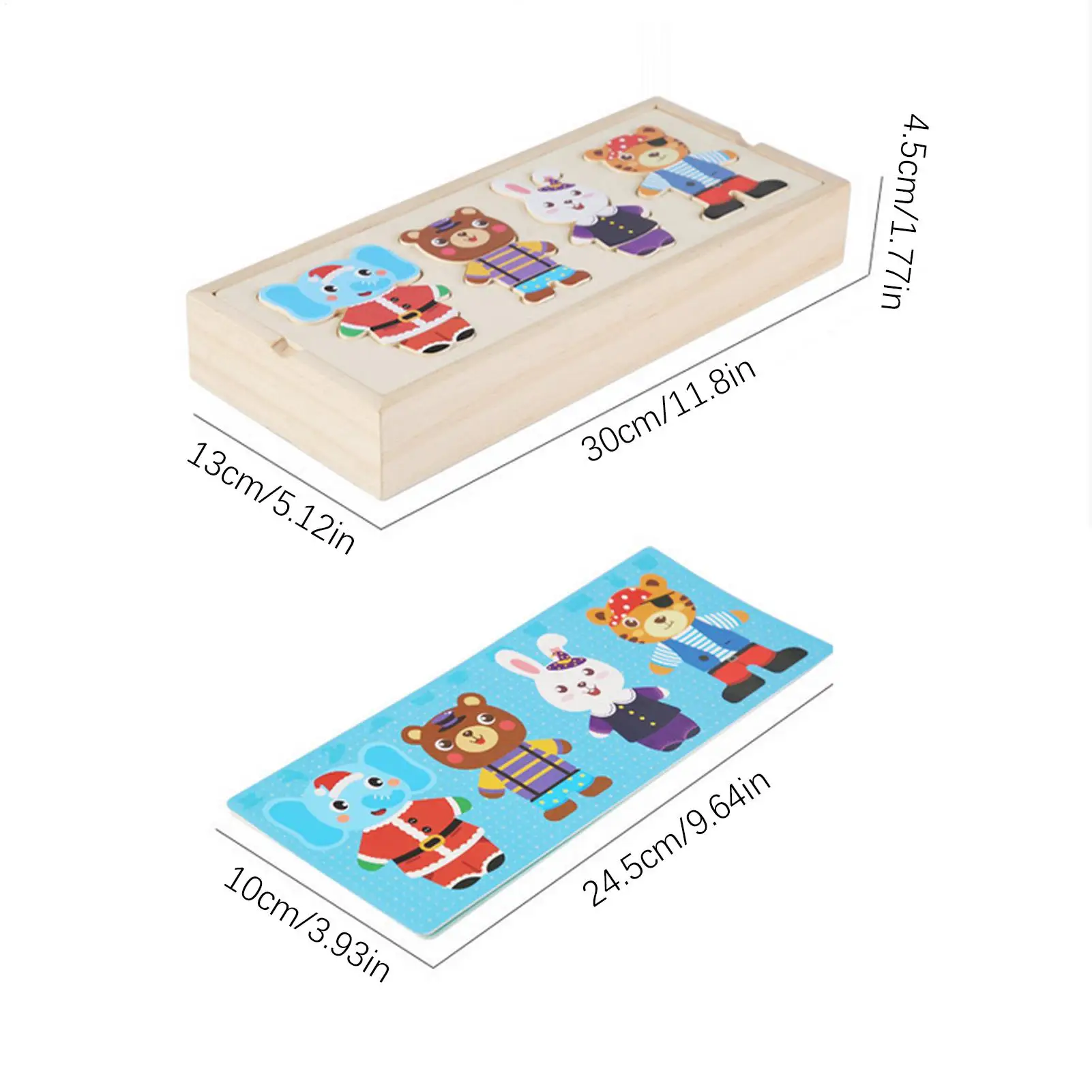 Quebra-cabeças de madeira educativos, brinquedos de motor fino, urso de madeira, família, quebra-cabeça para crianças, meninos e meninas