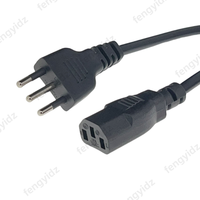 Italy Power Cable Italian 3 Pin Plug to IEC C13 AC Power Extension Cord 1.5m 5ft IMQ Power Cord Rated 10A 250V
