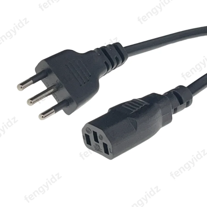 Italy Power Cable Italian 3 Pin Plug to IEC C13 AC Power Extension Cord 1.5m 5ft IMQ Power Cord Rated 10A 250V