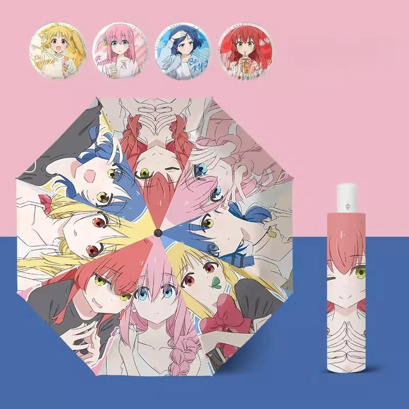 

Bocchi the Rock Ryou аниме мультфильм милый зонтик тройной ручной автоматический вариант защита от солнца и дождя для девочек подарки