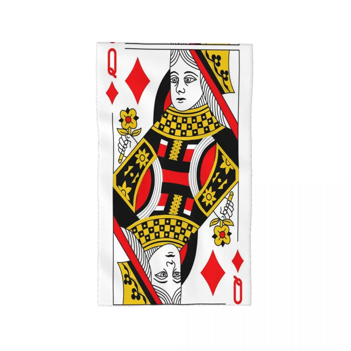 Custom Queen Of Diamonds Classic Card Deck Casino Poker Q Diamonds Soft Face Towel Quick Dry Pool Bath Cotton Towels Absorbent