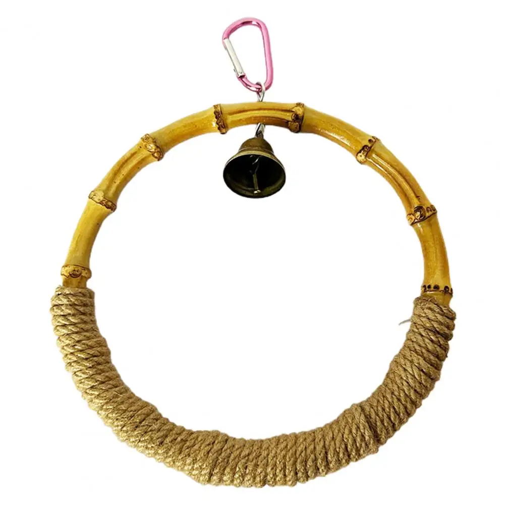 Bird Swing for Parrot Cage, Bite Resistant, Crisp Bell, Bamboo Bird Toy, Playing Toy, Pet Supplies