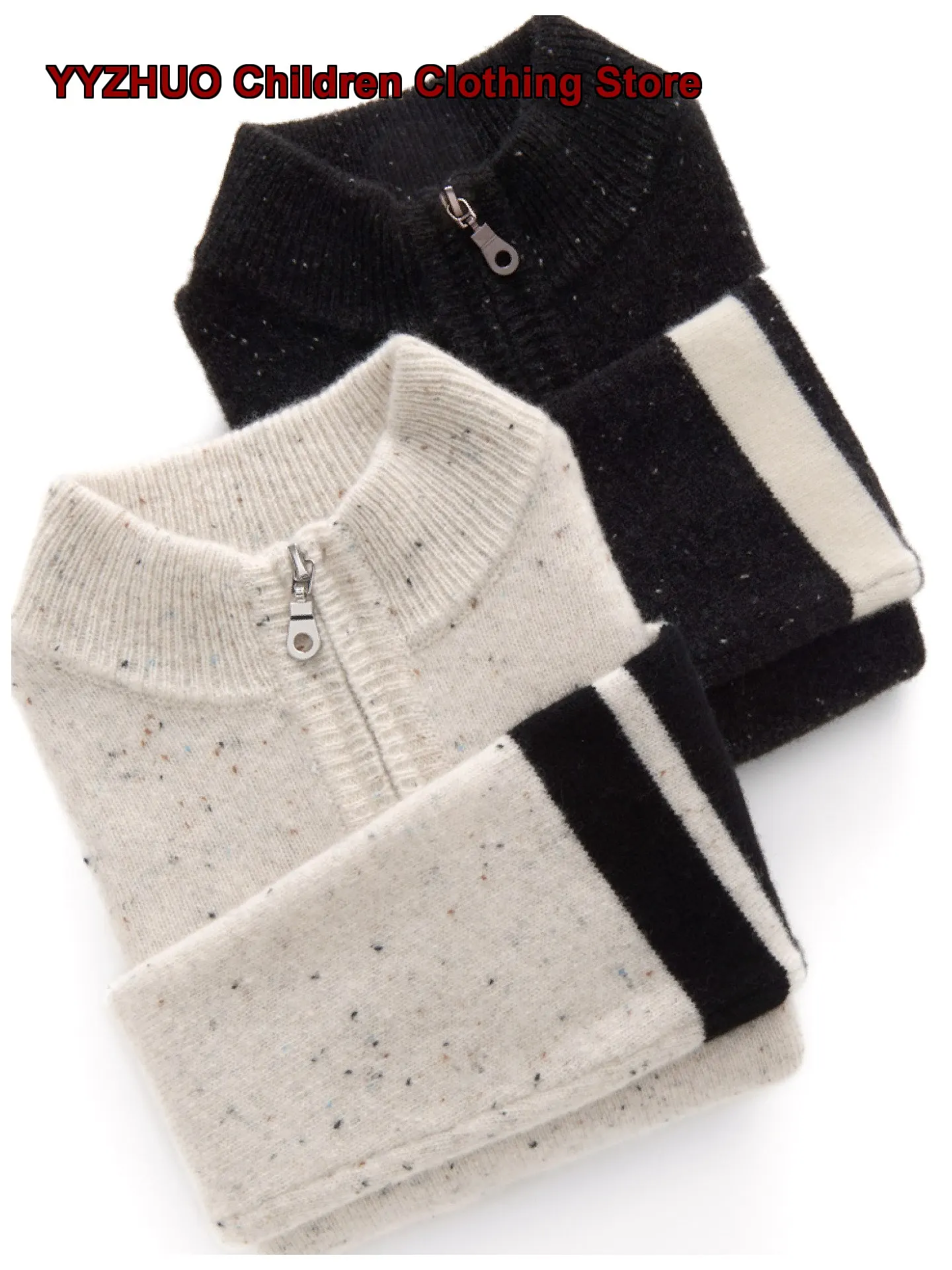 Girls Knit Top Kids Autumn Winter Mock Neck Zip Up Knit Top Thickened Solid Color Toddler High Neck