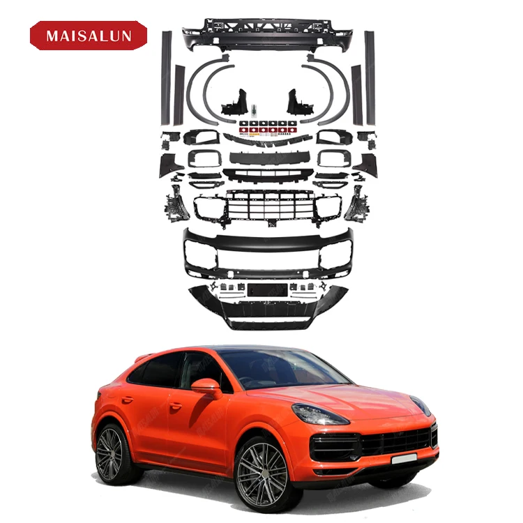 

Автомобильные аксессуары, автомобильные бамперы в турбо-стиле, комплект кузова из полипропилена для Porsche Cayenne 9Y0, обновление Turbo Style Bodykit