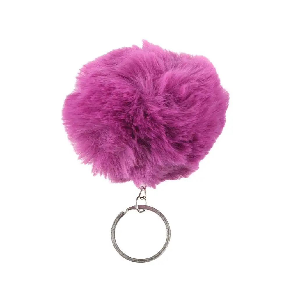 Simple For Woman Bag Pendant Fluffy Fur Pompom DIY Fashion Accessories Keychains Key Ring Key Chain