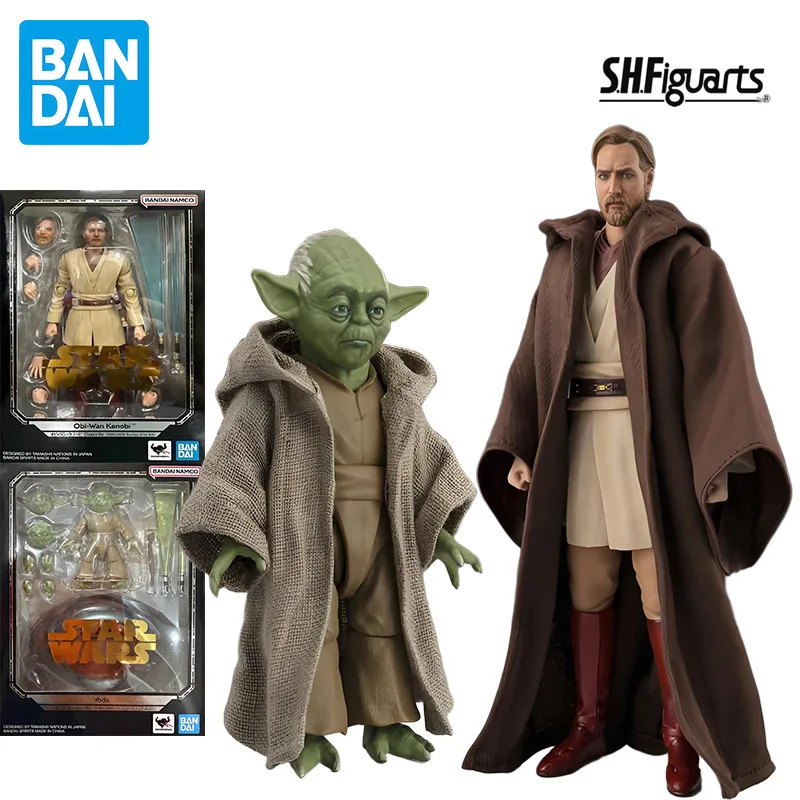 BANDAI Oryginalny ZESTAW MODELARSKI GUNDAM SHF Obi-Wan Kenobi Yoda Figurka Akcji Anime Model do Składania Zabawki Modelarskie Prezenty dla Chłopców Kolekcjonerskie