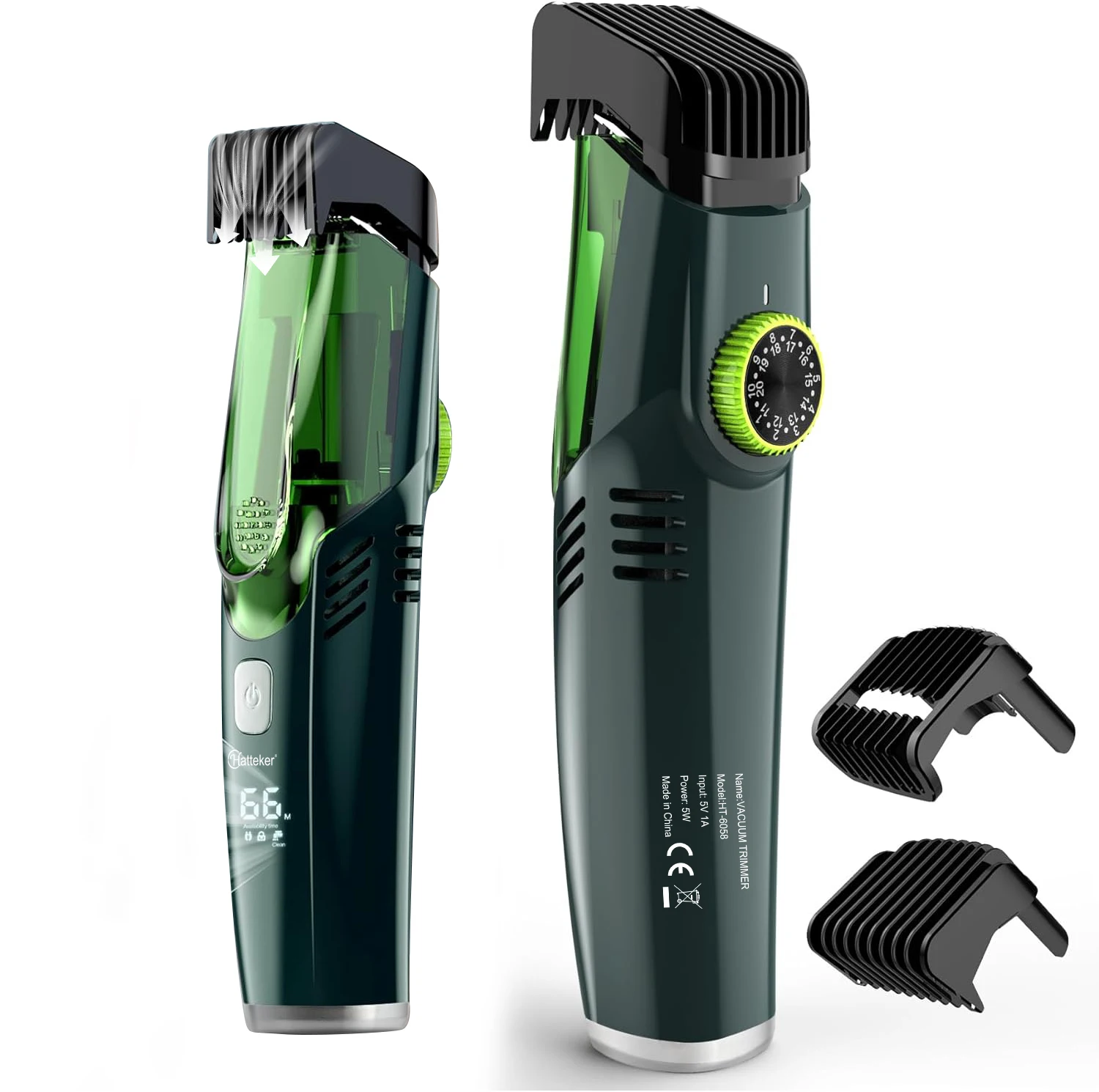 Vakuum-Haarschneider für Männer, LCD, wiederaufladbar, Bartschneider, Haarschneide-Set, kabellos, Friseurgeschenk für Vater, Ehemann, Freund