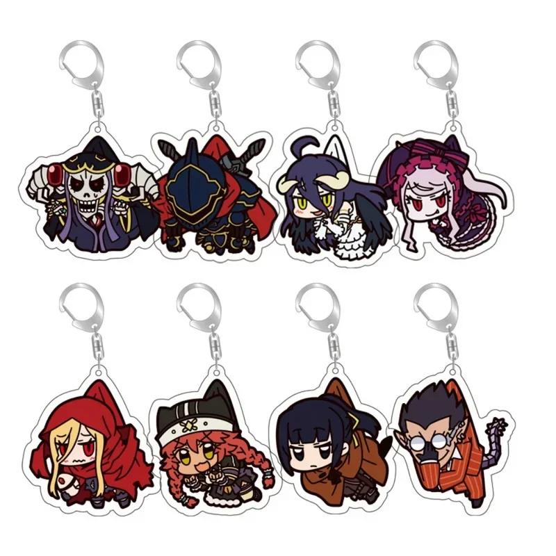 Anime Ainz Ooal Gown Albedo Figures Acrylic Keychain Creative Trend Two-dimensional Cartoon Over Lord Character Keyring Pendant