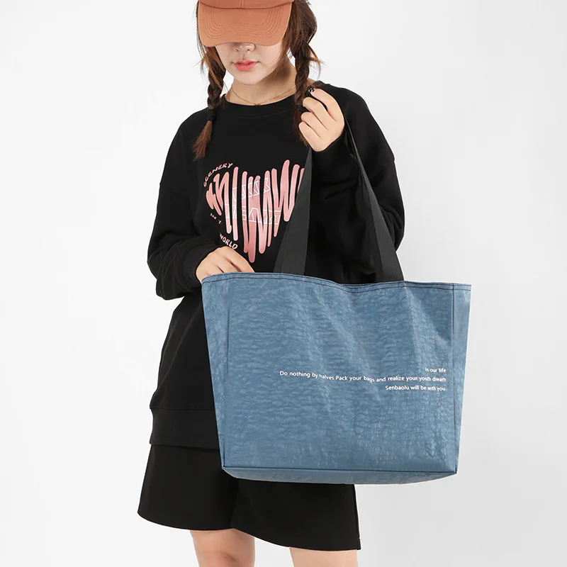 Fashion shopping bag 2023 new casual Korean version solid color shoulder bag with large capacity versatile portable tote bag