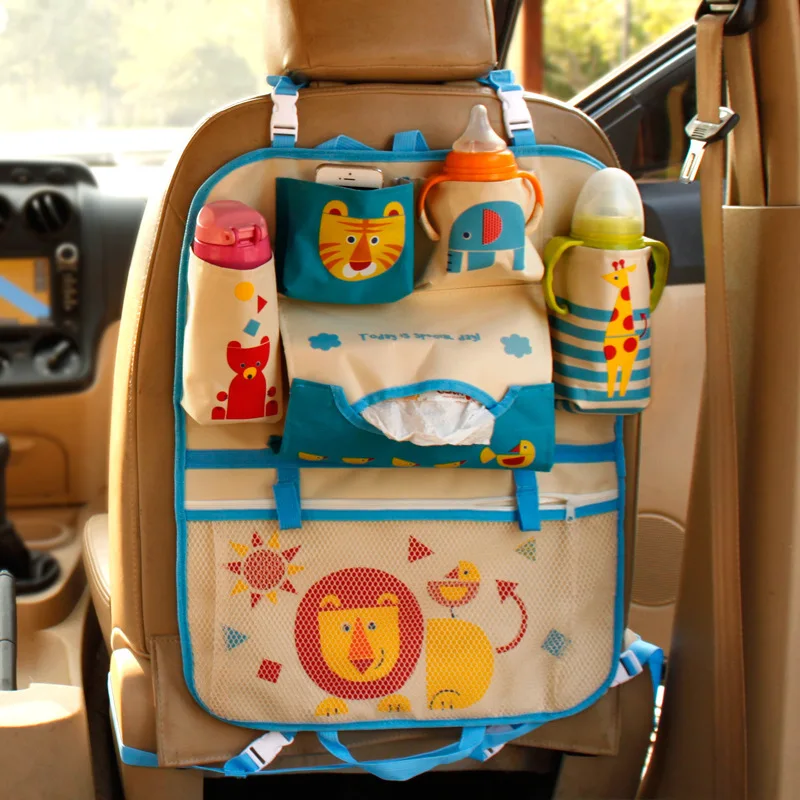 

New Car Seat Backrest Backpack Cartoon Car Seat Backrest Storage Bag Baby Supplies Storage Hanging Bag Cute Car Interior Oxford