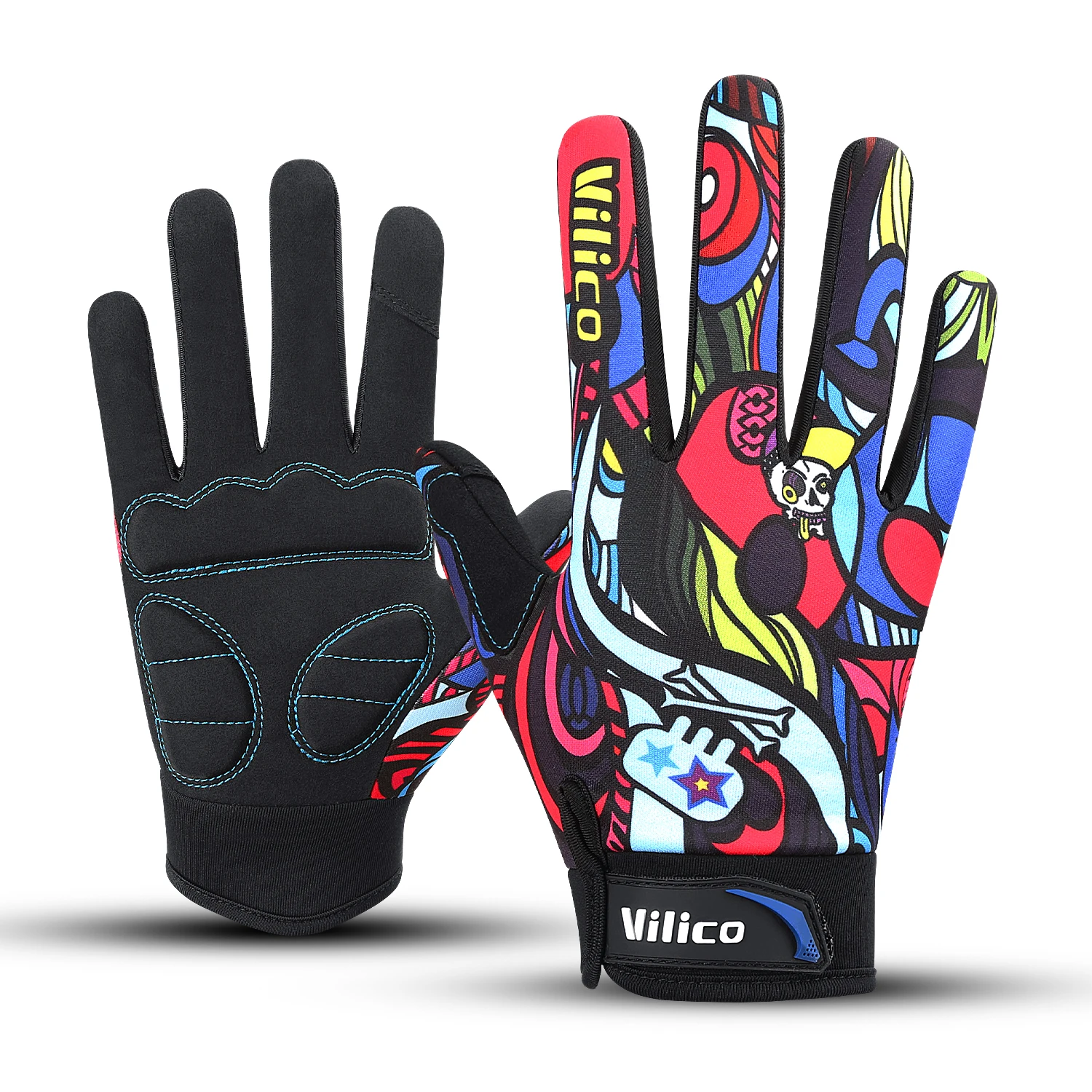 Wholesale Print Cycling Gloves Bike Bicycle Sports Full Finger Hiking Gloves Mesh Winter Gloves Women