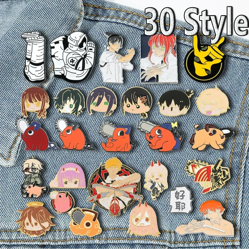 NEW Chainsaw Man Anime Figure Denji Pochita Cute Fashion Brooch Enamel Pin Badge for Kid Girl Friends Jewelry Accessories Gift