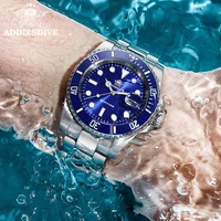 ADDIESDIVE montre classique pour hommes avec lunette en céramique 200 m montre à quartz décontractée résistante à l'eau BGW9 montre cadeau lumineuse bleue MY-H3-2 2