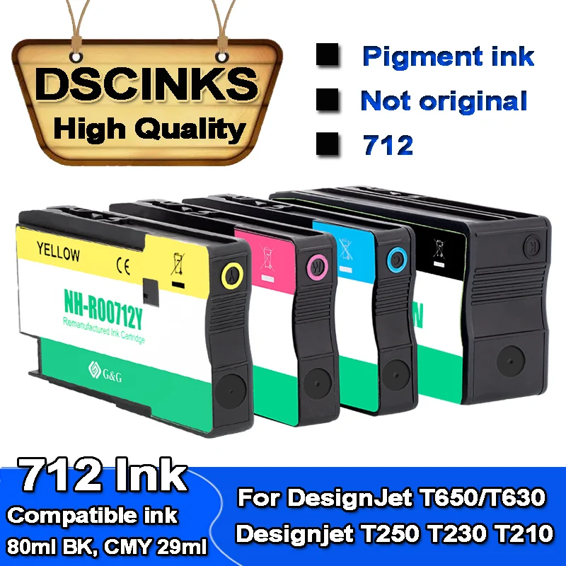 For hp 712 712XL Replacement Compatible Ink Cartridge For HP DesignJet T650 T630 T250 T230 T210 Studio Steel Studio Wood