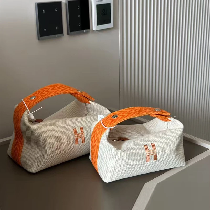 

2025 New Sle Canvas Wa Bag Lunch Box Bag Handheld eup Bag Faionable Commuting Bag for Women Briti Sle Leisure Bag