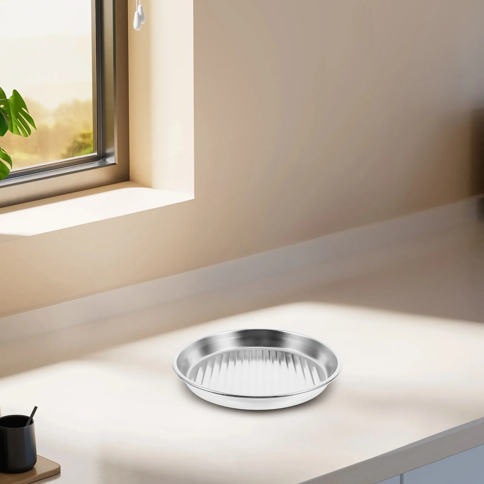 

Stainless Steel Round Cooking Plate Multipurpose Serving Tray for Grilling Steak Seafood Snacks Fried Foods Outdoor Barbecue