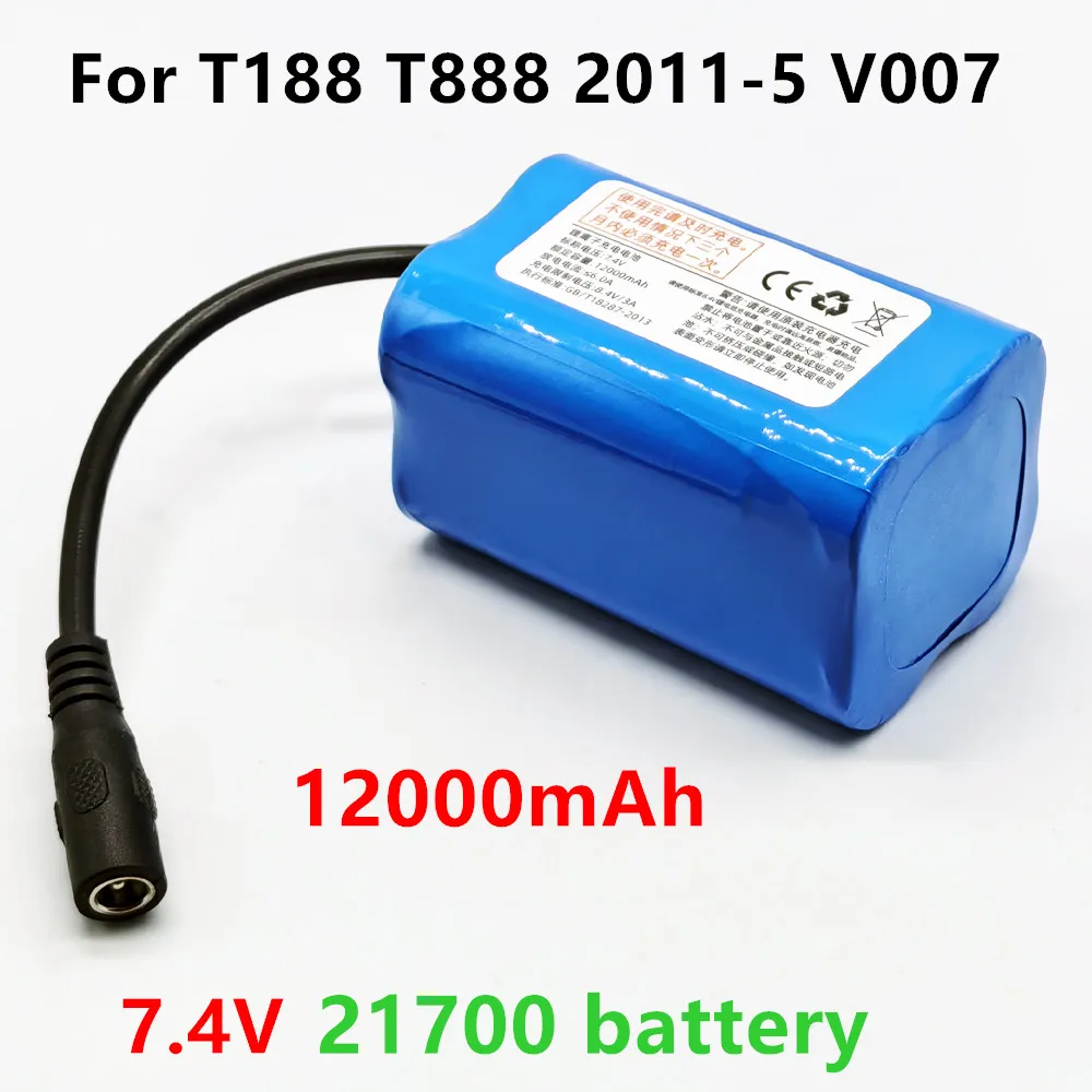 

7.4V 12000Mah Battery For T188 T888 2011-5 V007 C18 H18 V18 D18B FX88 Remote Control RC Fishing Bait Boat Battery Parts