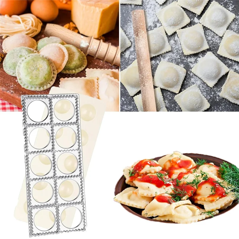 

【B07R】Ravioli Mold Set 8 Pieces Includes Ravioli Maker Press Dough Scraper Dumpling Maker Cutter Set Pasta