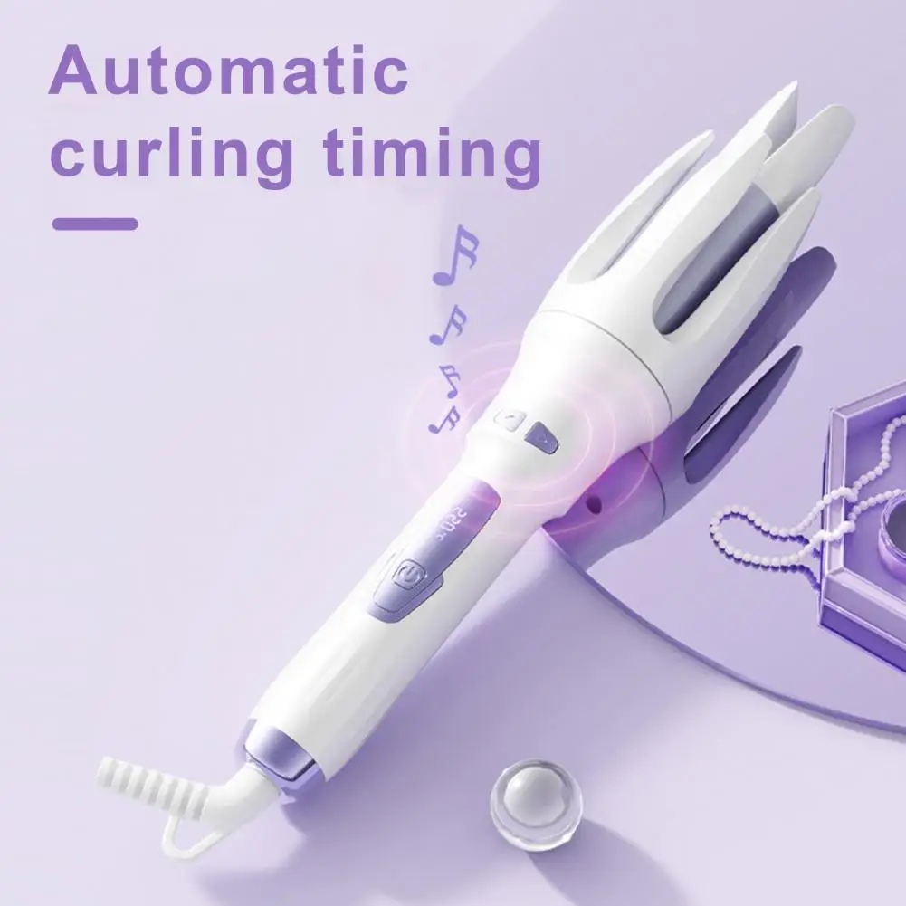 360-degree Swivel Cable Curler Fast Heating Electric Rotary Hair Curler with Negative Ions 32mm Ceramic Curling Wand for Women's