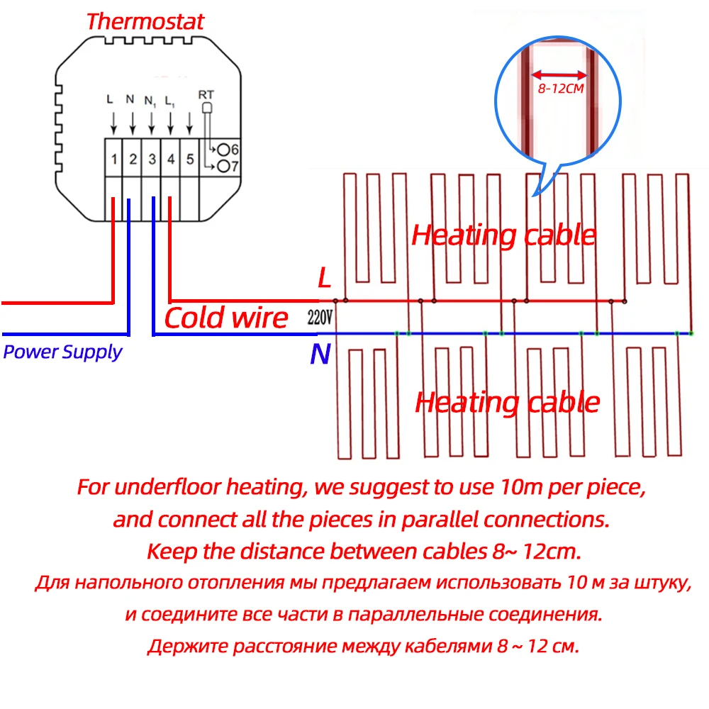 100m/Lot Infrarot 1K 2K 3K 6K 9K 12K 18K 24K Fluorkunststoff-Fußbodenheizdraht DIY Elektrisches Heizkabel Hotline – Detail 9
